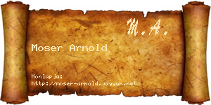 Moser Arnold névjegykártya